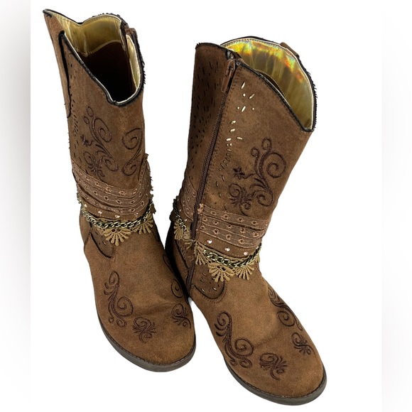 Paris Blues Shoes Paris Blues Girls Youth Brown Cowgirl Boots Size